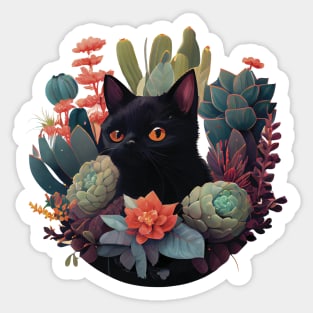 Cute kawaii black cat Sticker